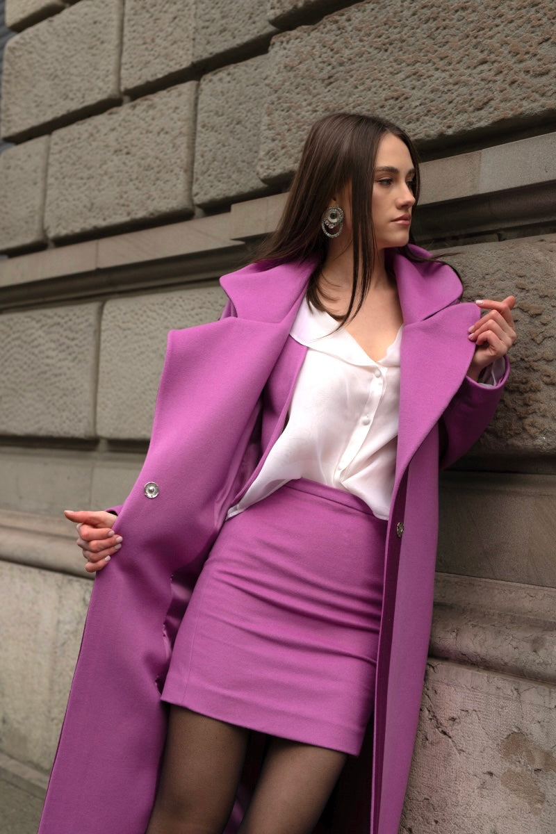 The Pink Vest and Skirt Set in Cashmere Wool - Lola Tong