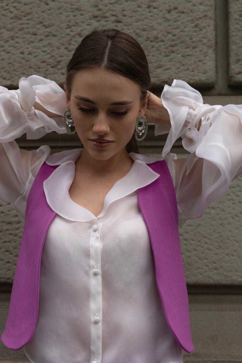 The Pink Vest and Skirt Set in Cashmere Wool