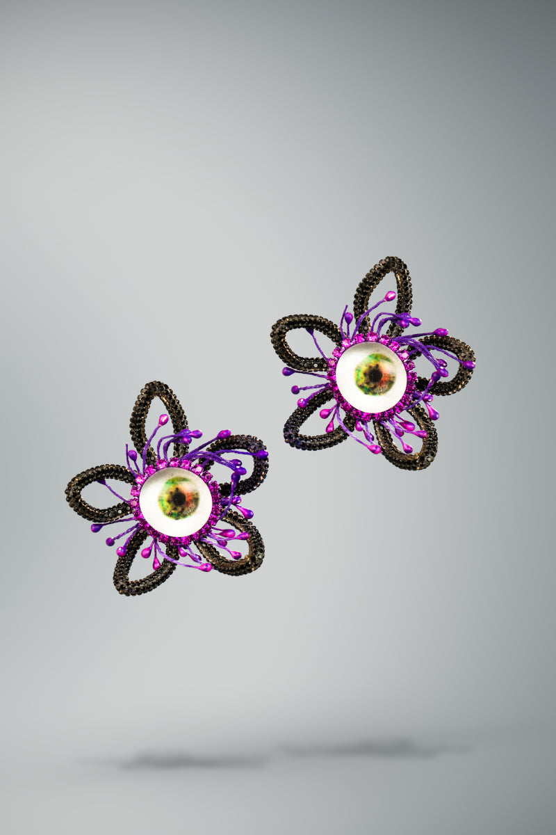 The Black Flower Earrings