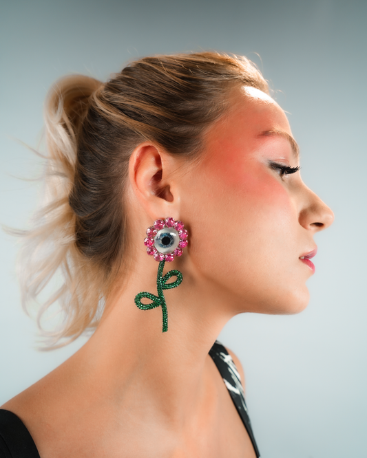 The Pink Flower Earrings